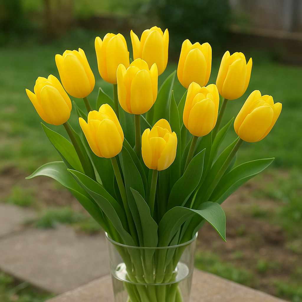 bouquet de tulipes jaune