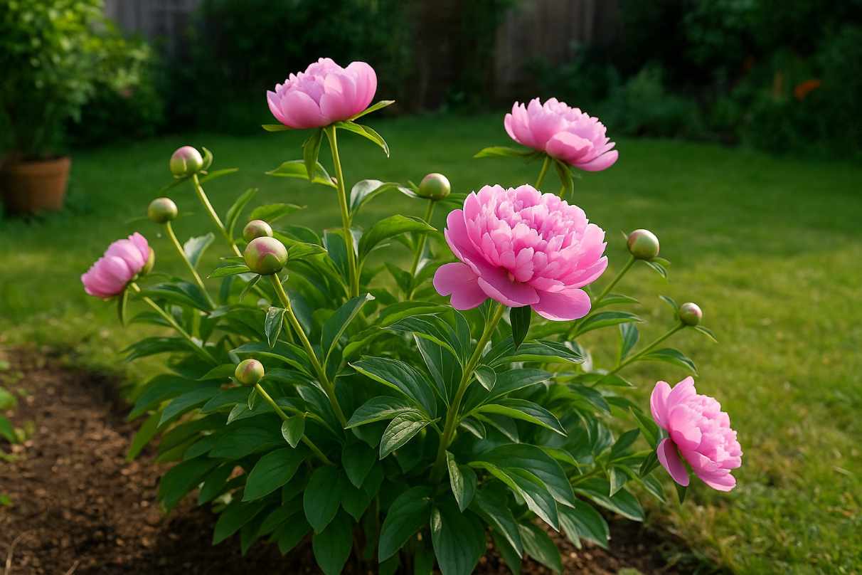 jolie pivoine au jardin